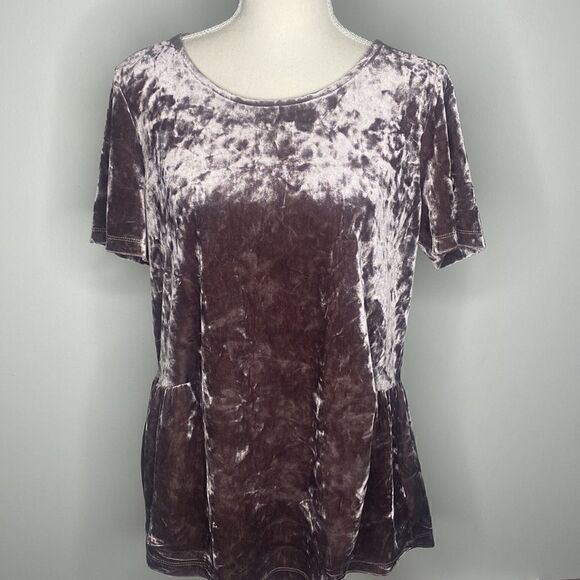 Pleione Medium Blouse Purple With Black Back Tie - Picture 1 of 4